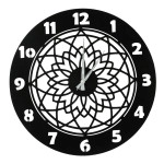 Halkalı Güneş Desenli Lazer Kesim Dekoratif Metal Duvar Saati